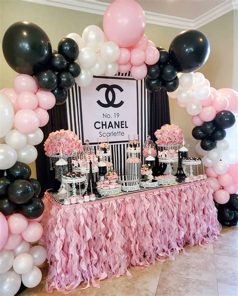 pink anf black chanel theme party ideas|7 Pink and black party ideas .